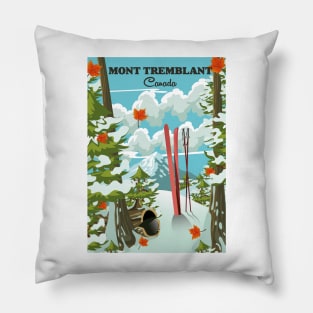 Mont Tremblant Canada ski travel poster Pillow