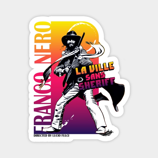 Franco Nero - La ville Sans Sheriff - Vintage Movie Collection Magnet by SimonSay