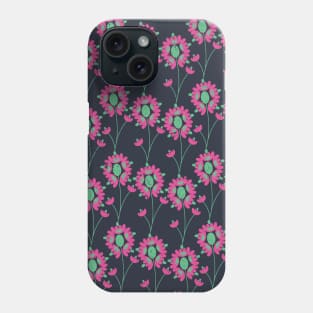Green and Pink Flowers Seamless Pattern Phone Case