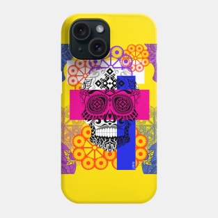 the skull in floral landscape in ecopop Phone Case