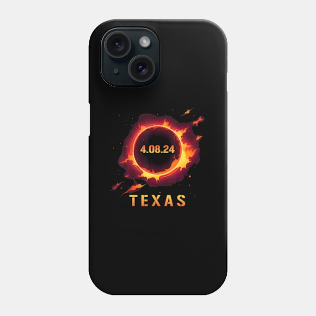 Solar Eclipse 4.08.24 Texas Totality Event 2024 Phone Case by Diana-Arts-C