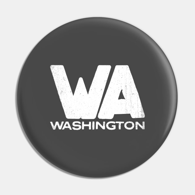 WA Washington Vintage State Typography Pin by Commykaze