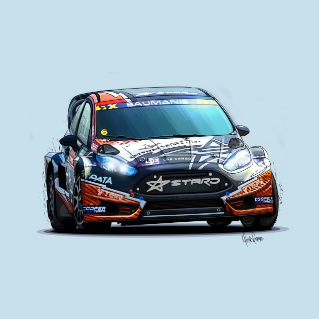 Ford Fiesta WRX Rallycross - Janis Baumanis by Mario Ramos Rally Art