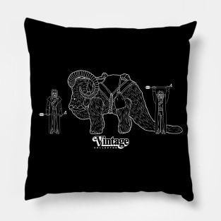 Vintage Collector - Wooly Beast Line Art Pillow