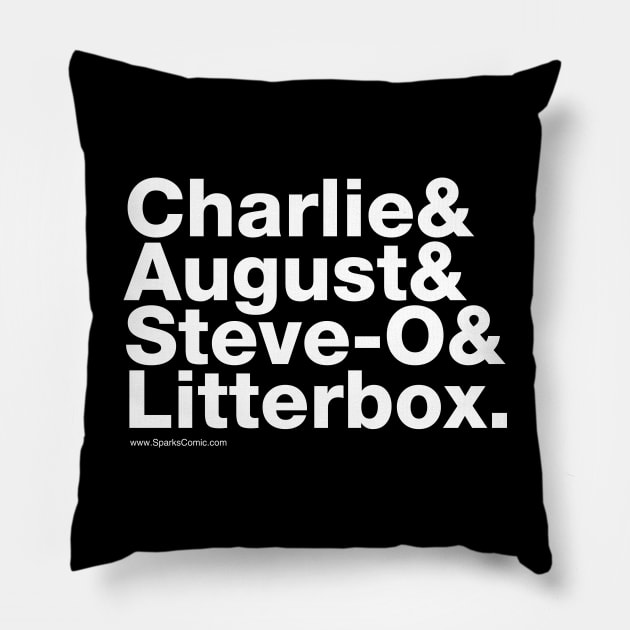 Sparks! Helvetica Pillow by spacecoyote