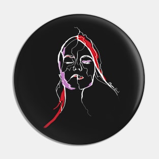 Single Line - Woman Portrait (White) Pin