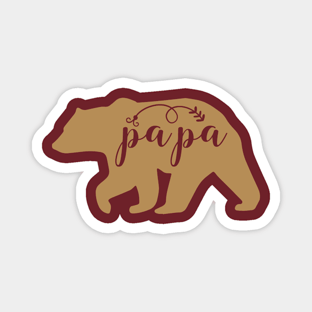 Papa bear , gift for dad , father day gift Magnet by TeeValley