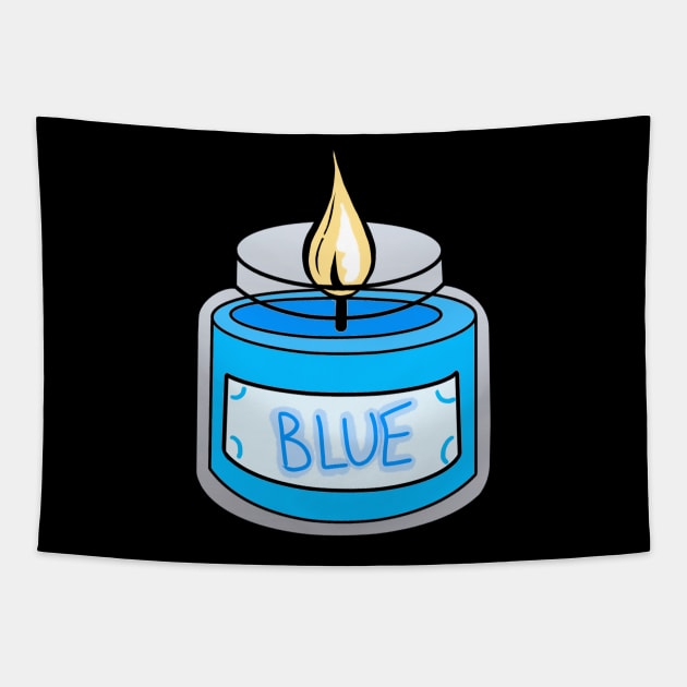 Cool Blue Candle Tapestry by ROLLIE MC SCROLLIE