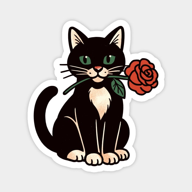 Romantic Tuxedo Cat Magnet by CreativeSage