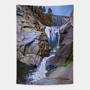Waterfall, North Fork Kings River, California. Tapestry