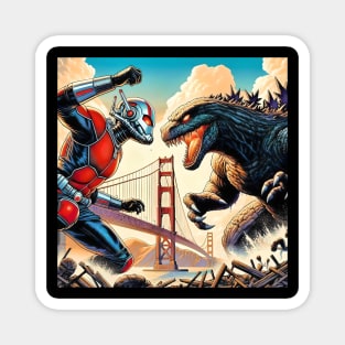 Godzilla vs Ant Man fan Art mashup Magnet