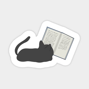 Cat reading Magnet