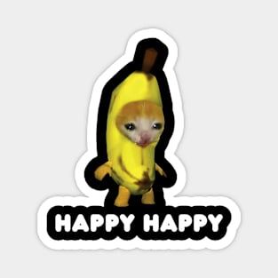 Happy Banana Cat Meme Magnet