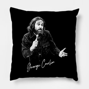 George Carlin // 70s Retro Fan Artwork Pillow