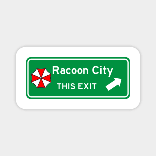 Racoon City Highway Exit Sign Magnet