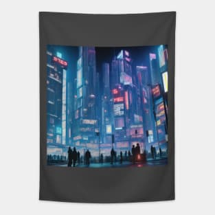 futuristic style city Tapestry