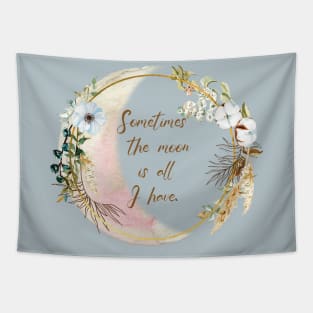 Romantic Moon Quote Tapestry