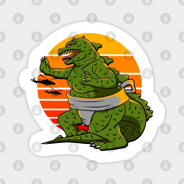 Kungfu Godzilla Magnet by Summerdsgn