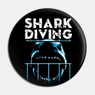 Cage Diving - Shark Scuba Diving Pin
