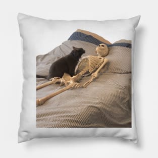 Skeleton Cat Pillow