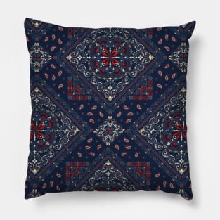 Blue bandana Pillow