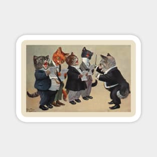 These Singing Cats are Dressed to Impress Magnet