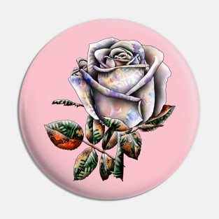 Watercolor Rose Pin