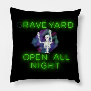 Graveyard: Open All Night | Version 1 Pillow