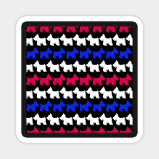 Cute Patriotic Scottie Dog Stripes Magnet