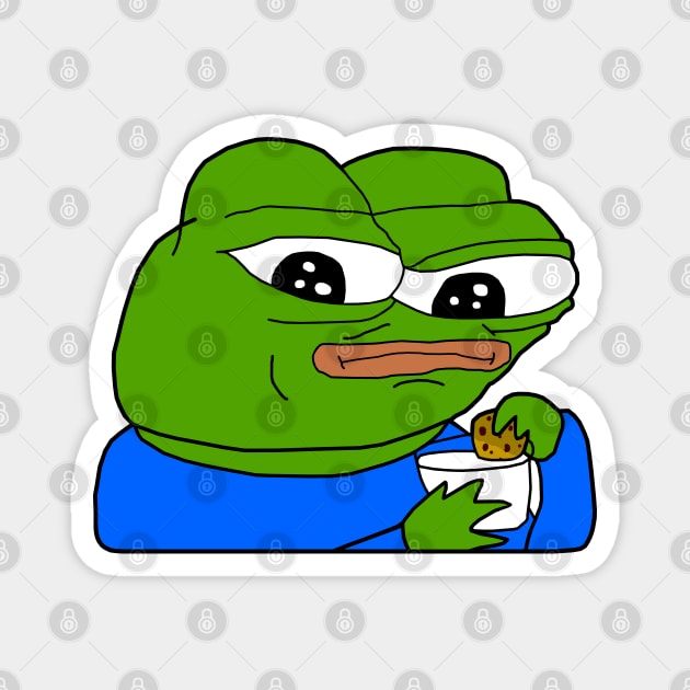 Cookies And Milk Pepe Magnet by Lean Mean Meme Machine