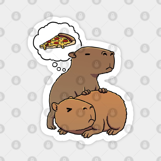 Capybara hungry for Supreme Pizza Magnet by capydays