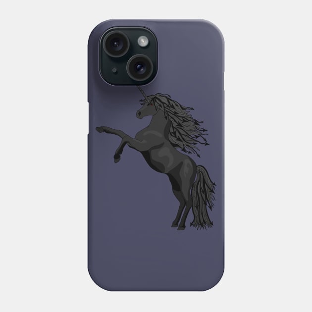 Black Unicorn Phone Case by Earl Grey