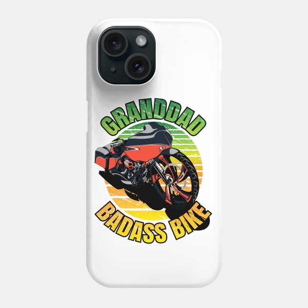 Granddad badass bike, biker granddad, cool biker granddad Phone Case by Lekrock Shop