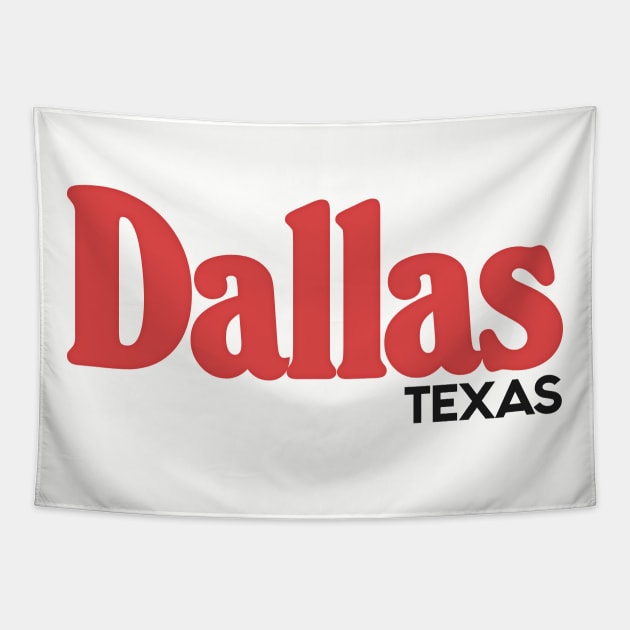 Dallas Texas / Retro Typography Design Tapestry by DankFutura