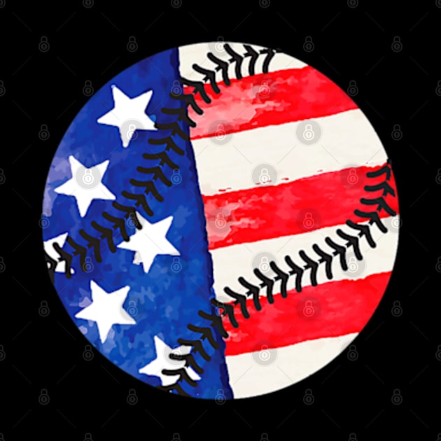 American Flag Baseball Team Gift by credittee