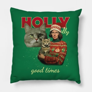 Funny Christmas Party Shirt Cat Pillow