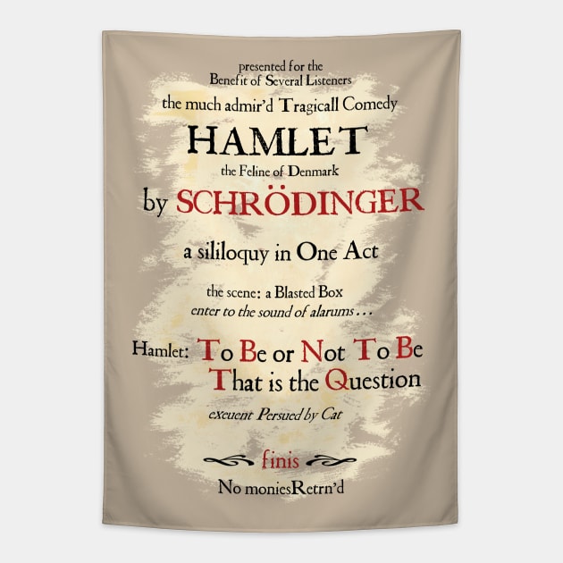 Schrodingers Hamlet - Shakespeares Cat Tapestry by The Blue Box