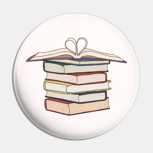 Book Stack | Heart-shaped folding paper | Books Pin