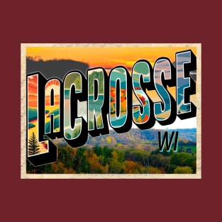 La Crosse WI Vintage Postcard Style Graphic T-Shirt