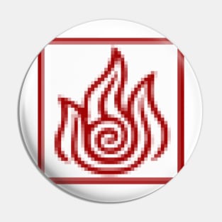 Pixelated Fire Symbol Pin