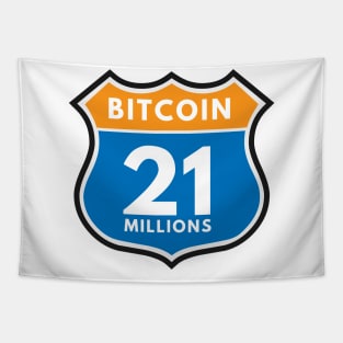 Bitcoin 21 millions - Rtoute 66 style Tapestry