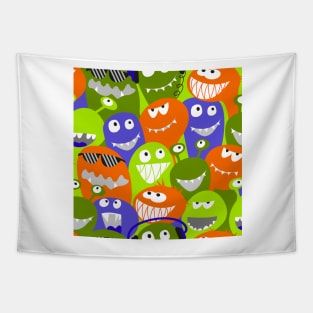 monster fun - green, orange, violet Tapestry