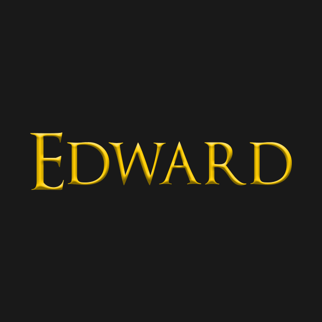 Edward Male Name Gold On Dark by funfun