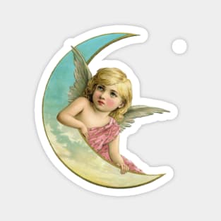 Victorian angel and moon Magnet