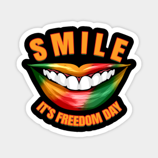 Smile - It's Freedom Day Smiling Mouth Juneteenth Magnet