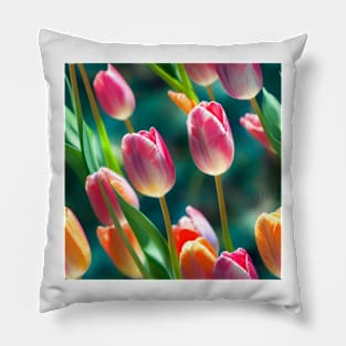 Watercolor tulip pattern Pillow