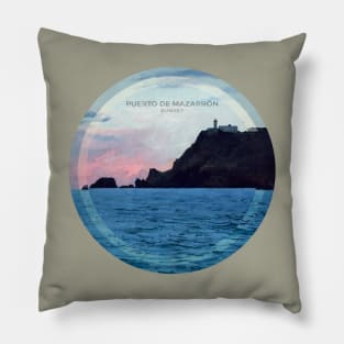 Puerto de Mazarrón - Sunset Lighthouse V01 Pillow