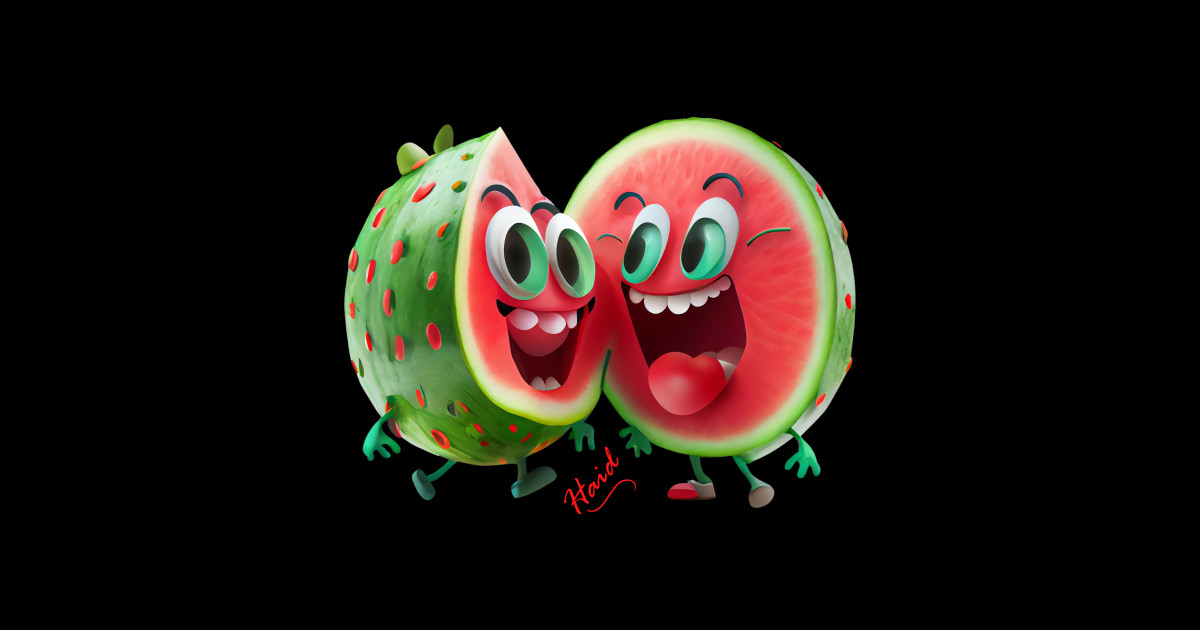 Dancing fruit emoticon, watermelon AI Haid Emoticon Funny Sticker