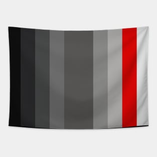 Gray gradient with a red stripe Tapestry