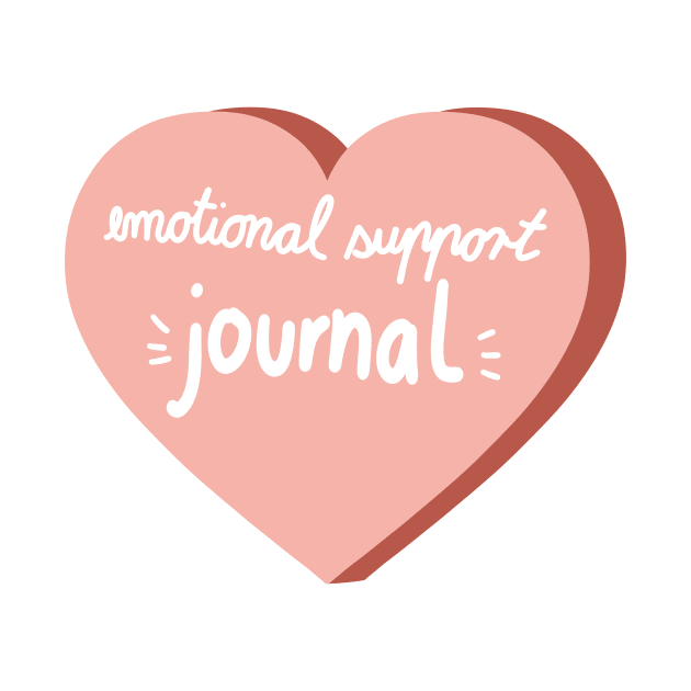 emotional support Journal calligraphy in a pink heart ( Journal sticker decoration ) by loulou-artifex